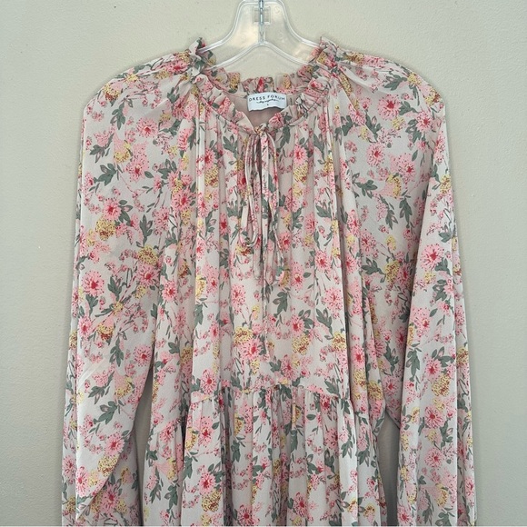 Dress Forum Los Angeles Women’s Floral Sheer Tiered Dress Size Large - Picture 3 of 7